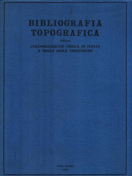 Bibliografia Topografica. Opere di carattere generale XI - copertina