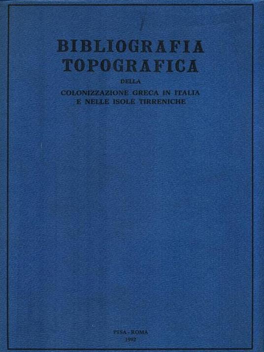 Bibliografia Topografica. Opere di carattere generale XI - copertina
