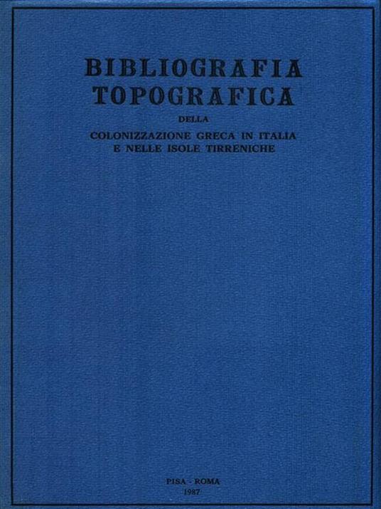 Bibliografia Topografica. Opere di carattere generale VI - copertina