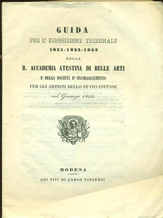 Guida per l'esposizione triennale 1851-1852-1853 - copertina