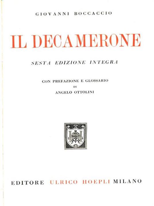 Il Decamerone - Giovanni Boccaccio - copertina