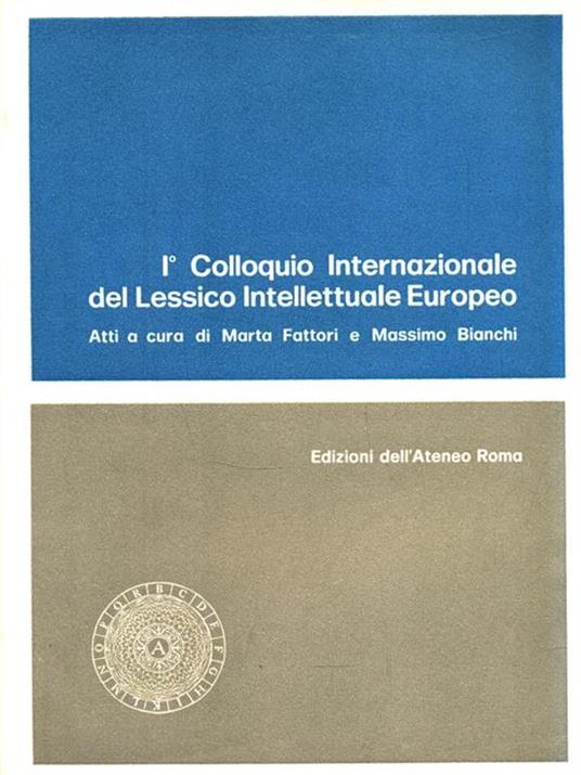 Ordo. I° Colloquio internazionale del lessico intellettuale europeo - Marta Fattori - copertina