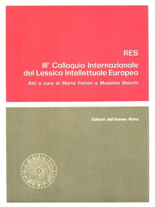 Ordo. III° Colloquio internazionale del lessico intellettuale europeo - Marta Fattori - copertina