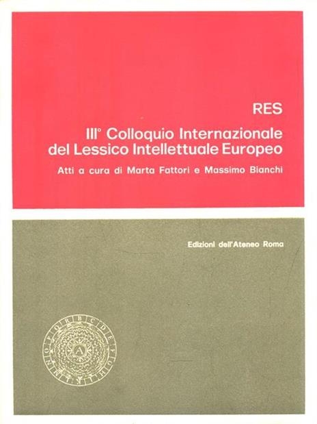 Ordo. III° Colloquio internazionale del lessico intellettuale europeo - Marta Fattori - 2