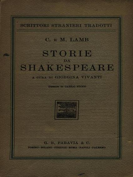 Storie da Shakespeare - Charles Lamb - copertina