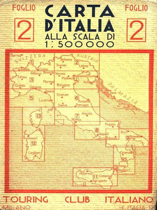 Carta d'Italia alla scala di 1:500000 - Foglio 2 - copertina