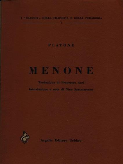 Menone - Platone - copertina