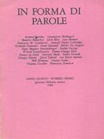 In forma di parole. Anno quinto. Numero primo. Gennaio febbraio marzo 1984