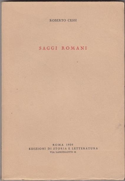 Saggi Romani - Roberto Cessi - copertina