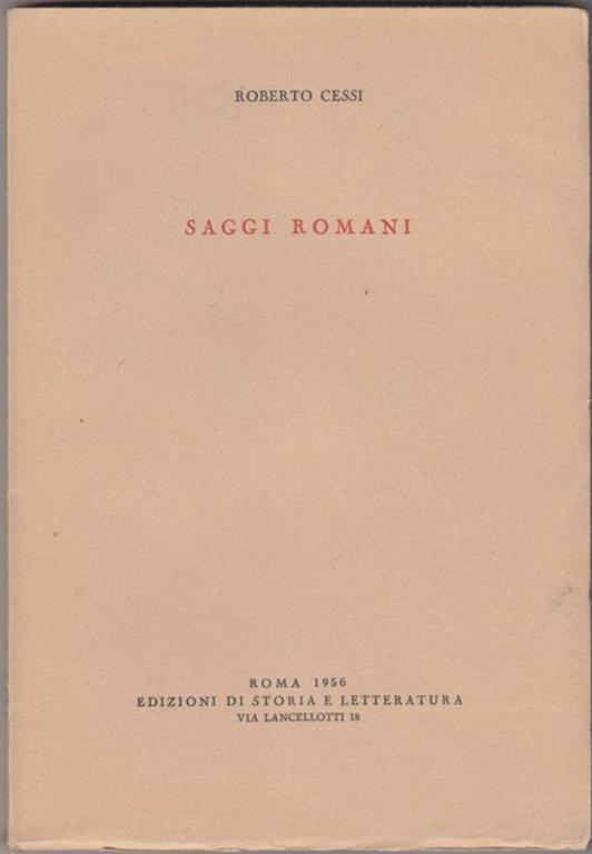 Saggi Romani - Roberto Cessi - copertina