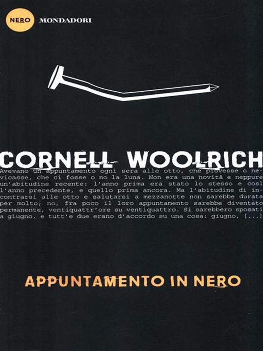 Appuntamento in nero - Cornell Woolrich - copertina