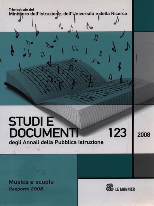 Studi e documenti degli Annali della Pubblica Istruzione 123/2008 - copertina