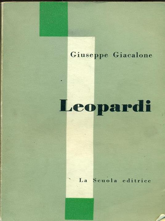 Leopardi - Giuseppe Giacalone - copertina