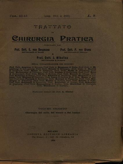 Trattato di chirurgia pratica fasc. 42-43 - copertina