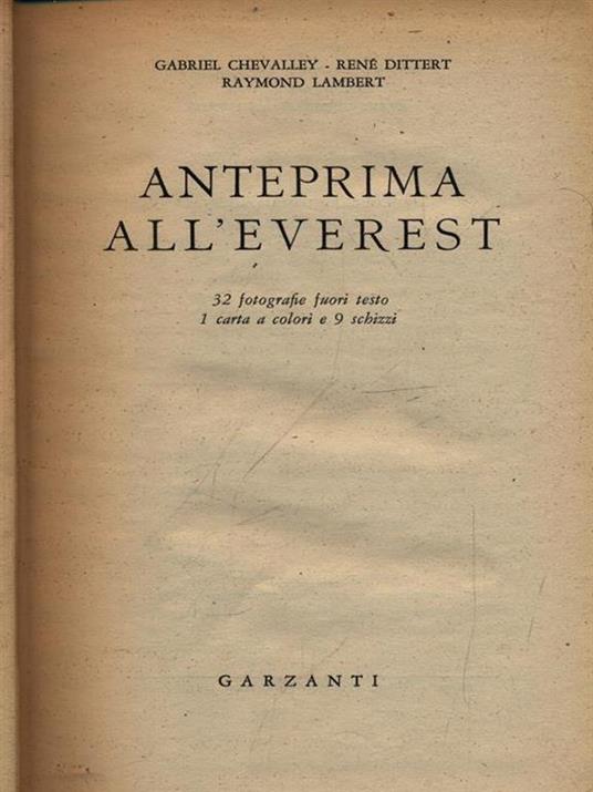 Anteprima all'Everest - copertina