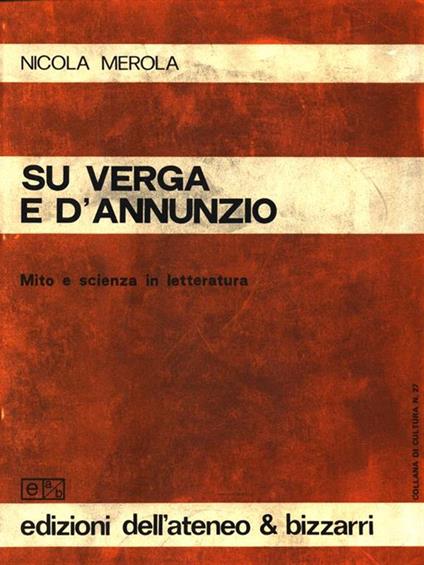 Su Verga e D'Annunzio - Nicola Merola - copertina