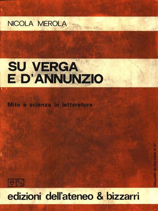 Su Verga e D'Annunzio - Nicola Merola - copertina
