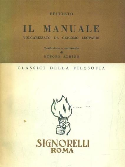 Il manuale volgarizzato da Giacomo Leopardi - Epitteto - copertina