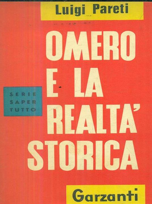 Omero e la realtà storica - Luigi Pareti - copertina