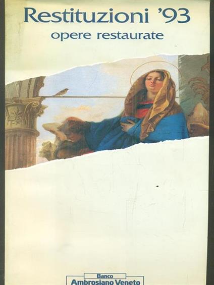 Restituzioni '93. Opere restaurate - copertina