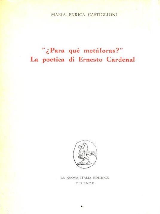 Para qué metàforas. La poetica di Ernesto Cardenal - copertina