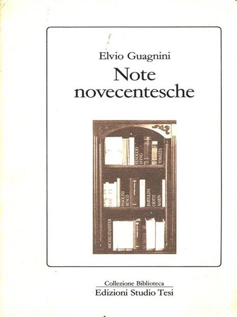 Note novecentesche - Elvio Guagnini - copertina