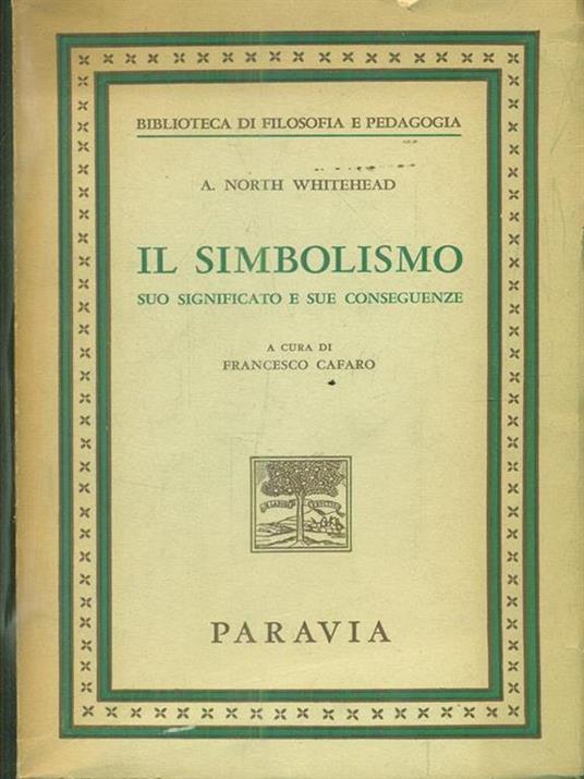 Il simbolismo - Alfred North Whitehead - copertina