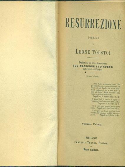 Resurrezione - Lev Tolstoj - copertina