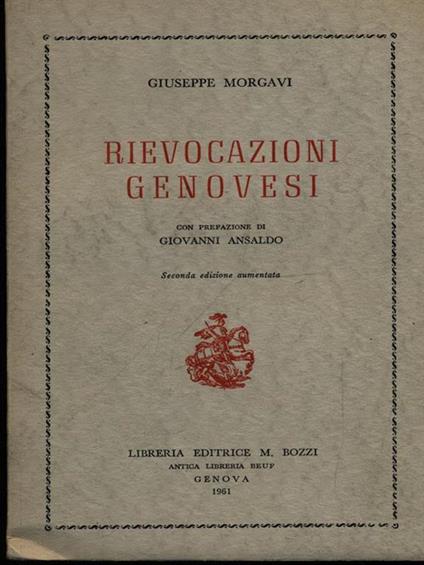 Rievocazioni genovesi - Giuseppe Morgavi - copertina