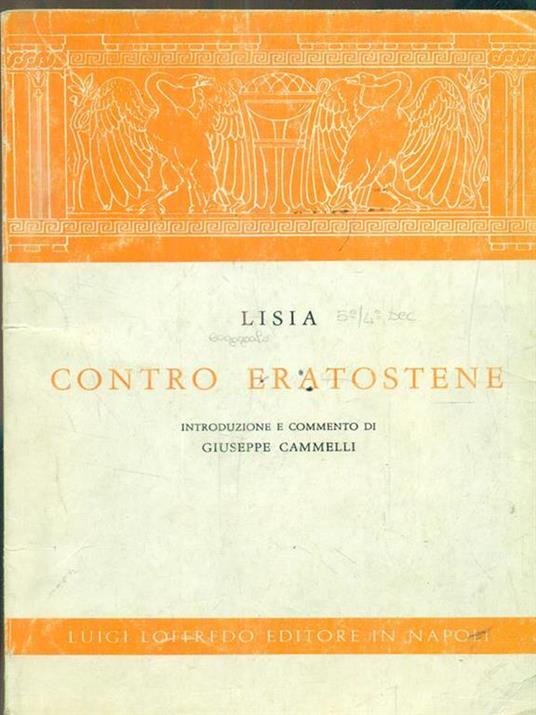 Contro Eratostene - Lisia - copertina