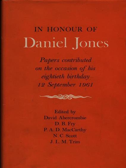 In honour of Daniel Jones - copertina