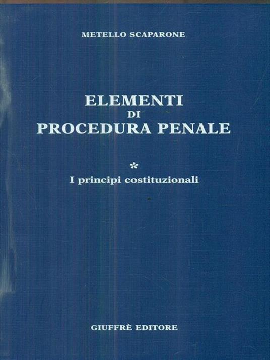 Elementi di procedura penale. Volume 1 - copertina