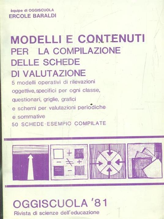 Modelli e contenuti per la compilazione delle schede di valutazione - copertina