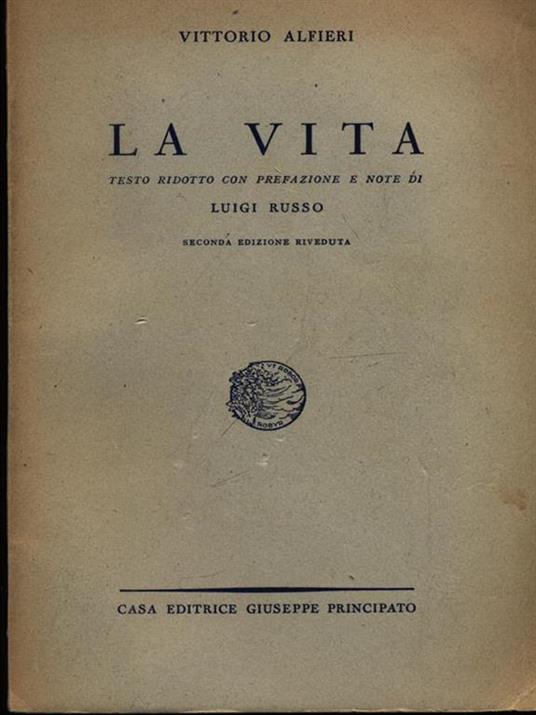 La vita - Vittorio Alfieri - copertina