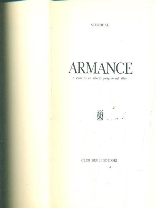 Armance - Stendhal - copertina