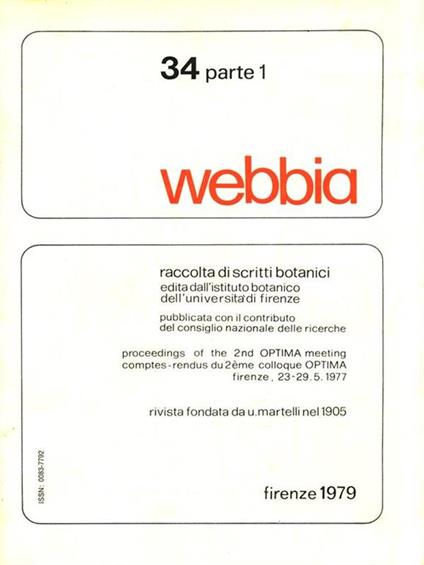 Webbia 34 parte 1 - copertina