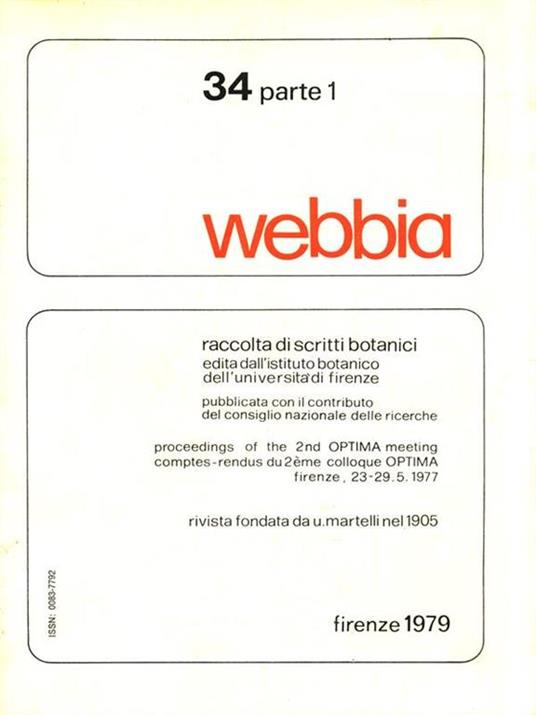 Webbia 34 parte 1 - copertina