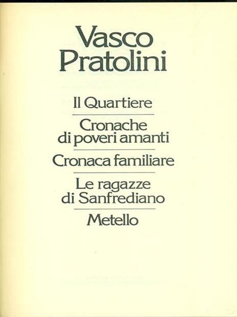 Romanzi di Vasco Pratolini - Vasco Pratolini - copertina