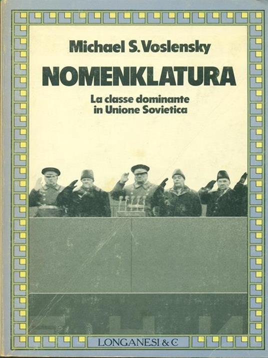 Nomenklatura - Michael S. Voslensky - copertina