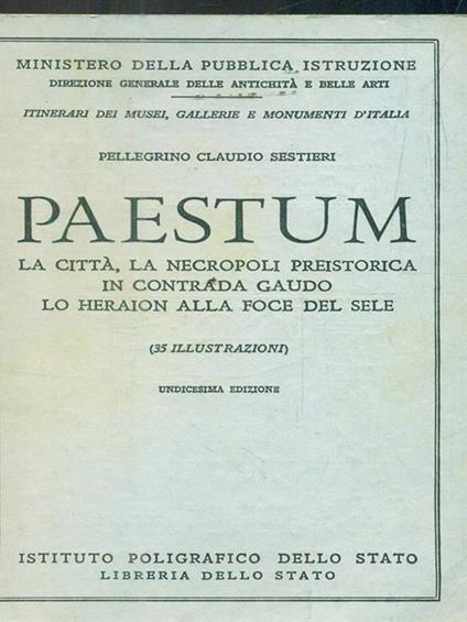 Paestum - Pellegrino C. Sestieri - copertina