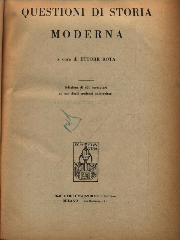 Questioni di storia moderna