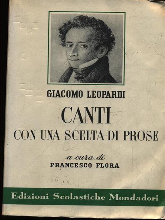 Canti con una scelta di prose - Giacomo Leopardi - copertina
