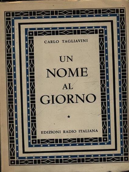 Un nome al giorno - Carlo Tagliavini - copertina