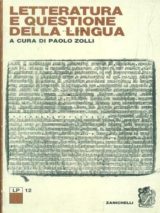 Letteratura e questione della lingua - Paolo Zolli - copertina