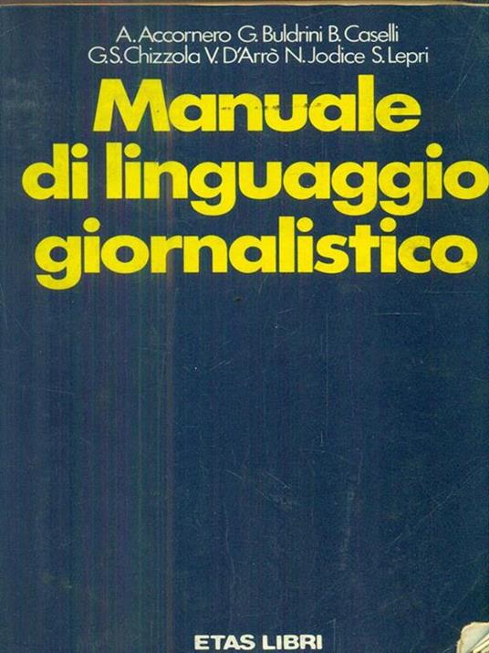Manuale di linguaggio giornalistico - copertina
