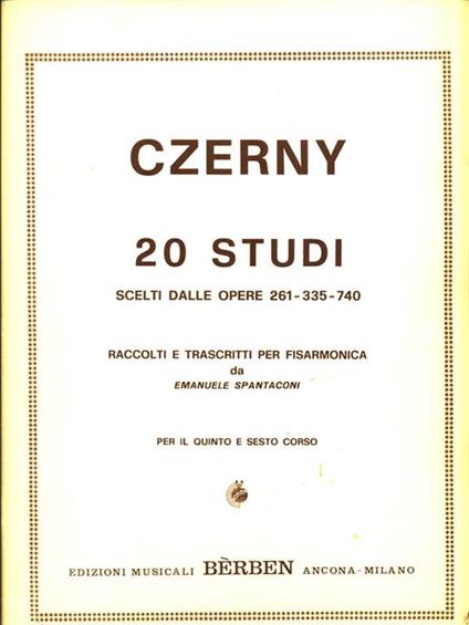 20 studi scelti dalle opere 261-335-740 - Carl Czerny - copertina