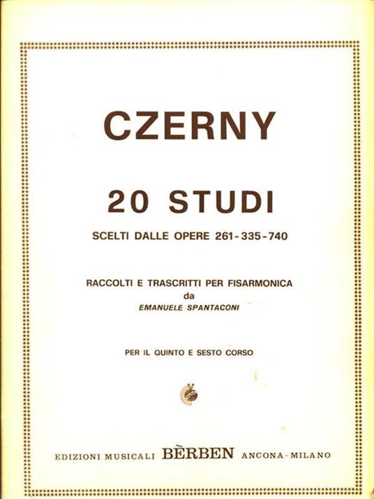 20 studi scelti dalle opere 261-335-740 - Carl Czerny - copertina