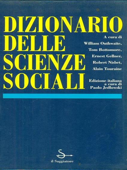 Dizionario delle scienze sociali - copertina