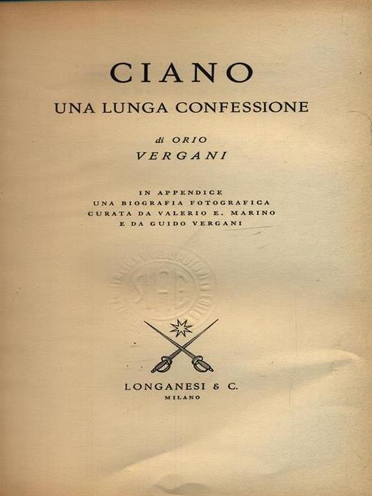 Ciano - Orio Vergani - copertina