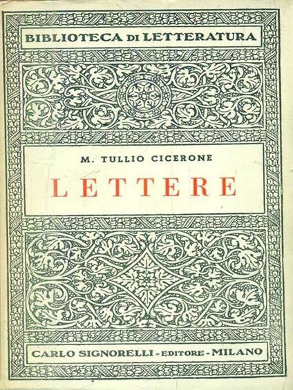 Lettere - M. Tullio Cicerone - copertina